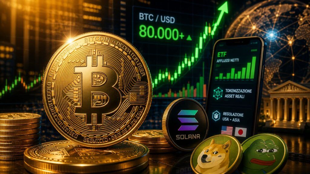 Bitcoin sfonda 80.000 dollari e riaccende ETF, Solana e corsa alla tokenizzazione 2 bitcoin 80000 etf solana tokenizzazione