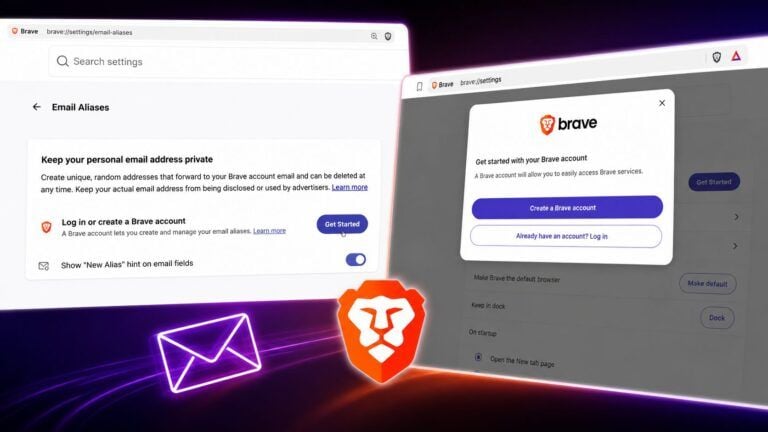 brave 1 94 email aliases accounts opaque