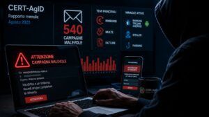 CERT-AgID: 540 campagne malevole ad agosto, rimborsi e multe dominano l’Italia