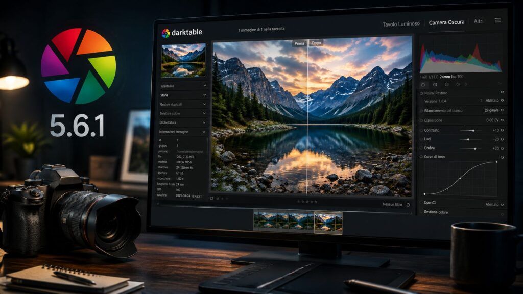 Darktable 5.6.1 ripristina le prestazioni e corregge crash, AI e OpenCL 2 darktable 5 6 1