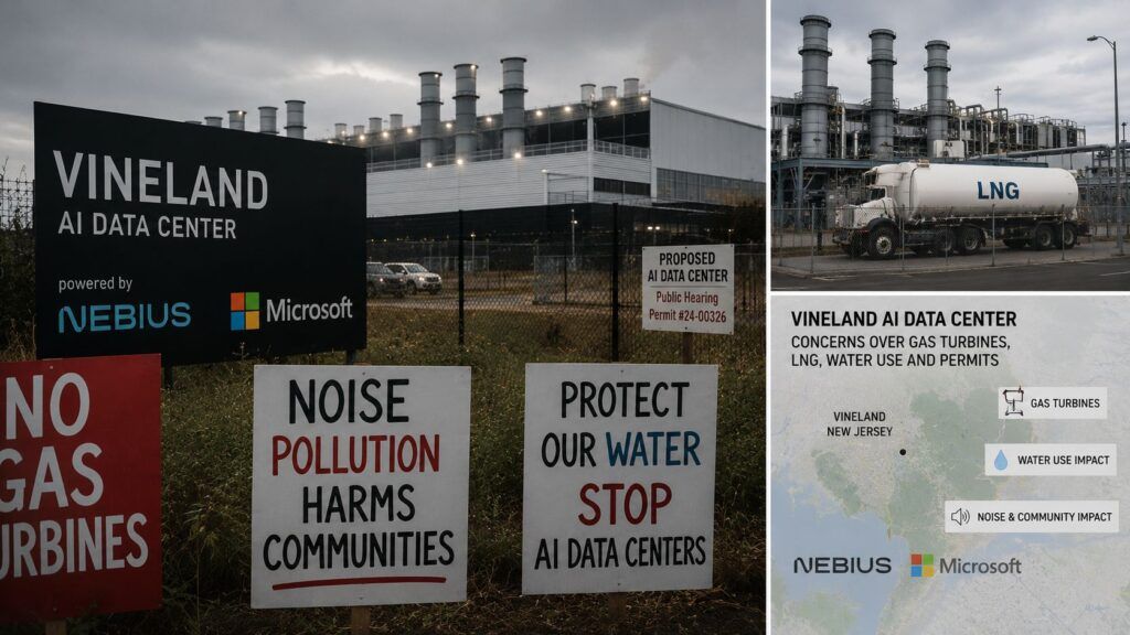 Data center AI di Vineland sotto accusa: turbine, LNG e rumore sfidano Microsoft 2 data center vineland microsoft nebius turbine lng rumore