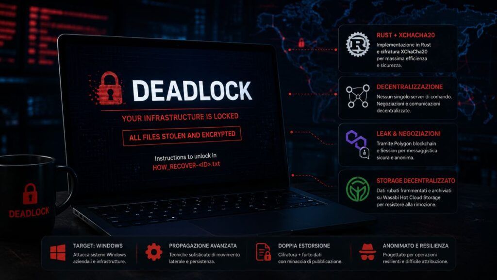 DeadLock ransomware usa Rust, Polygon e Session per resistere ai takedown 2 deadlock ransomware rust polygon session wasabi