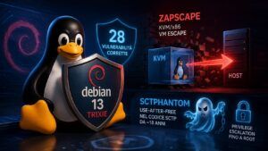 Debian 13 corregge Zapscape, SCTPhantom e altre 26 falle del kernel 3 Debian 13 corregge Zapscape, SCTPhantom e altre 26 falle del kernel