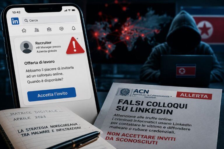 falsi colloqui linkedin corea nord acn