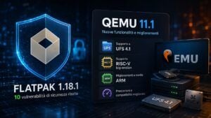 Flatpak 1.18.1 chiude dieci falle, QEMU 11.1 aggiunge UFS e RISC-V big-endian 3 Flatpak 1.18.1 chiude dieci falle, QEMU 11.1 aggiunge UFS e RISC-V big-endian