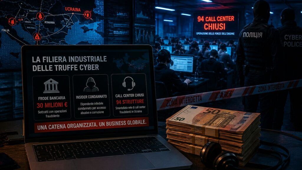 Frodi cyber: 30 milioni sottratti, insider condannato e 94 call center chiusi 2 frodi bancarie insider call center ucraina