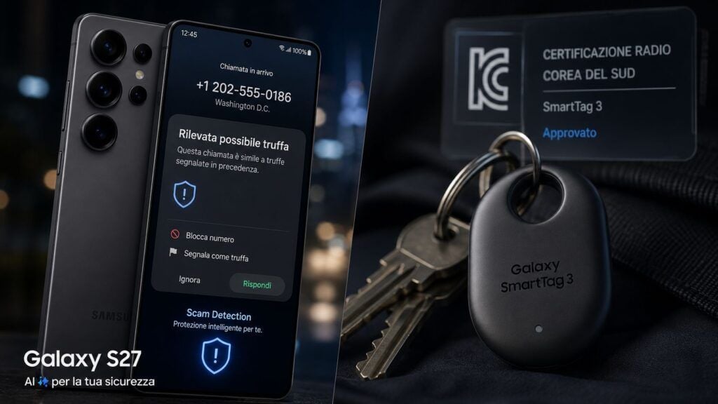 Galaxy S27 prepara Scam Detection e SmartTag 3 passa la certificazione radio 2 galaxy s27 scam detection smarttag 3