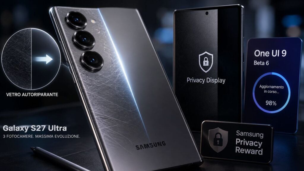 Galaxy S27 Ultra prepara vetro autoriparante e meno fotocamere mentre One UI 9 matura 2 galaxy s27 ultra vetro autoriparante