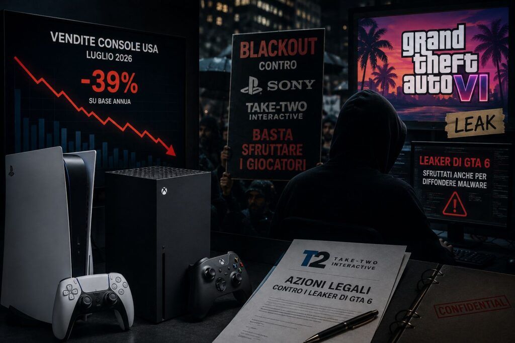 Console USA crollano mentre Sony affronta il blackout PSN e GTA 6 scatena leak e malware 2 gaming console crisi psn gta6 leak malware