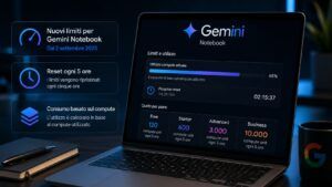 Gemini Notebook cambia i limiti: consumo per compute e reset ogni cinque ore