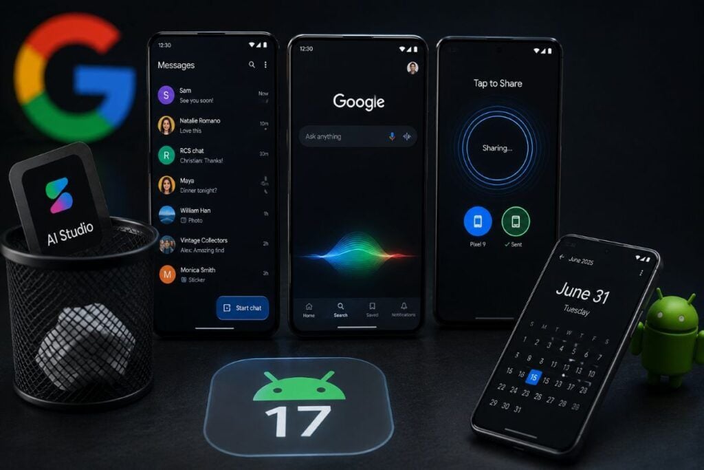 Google cancella AI Studio mobile e ridisegna condivisione e ricerca Android 2 google cancella ai studio mobile novita android