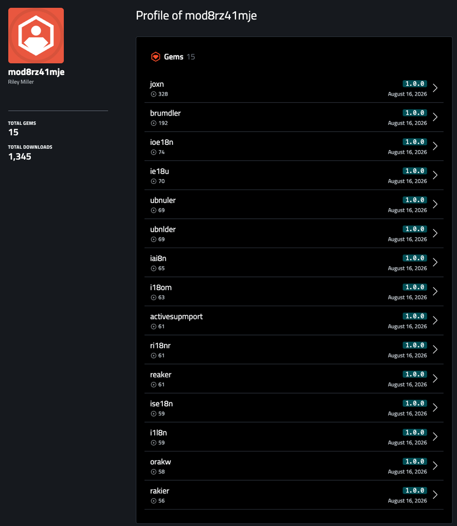 StubMaker usa RubyGems per distribuire un infostealer Windows nascosto in Rust e Go 3 image 408