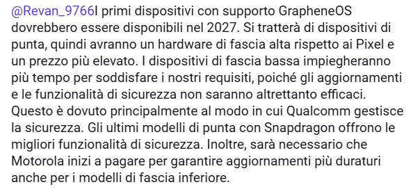 GrapheneOS arriverà sui Motorola nel 2027, ma i primi modelli costeranno più dei Pixel 3 image 446