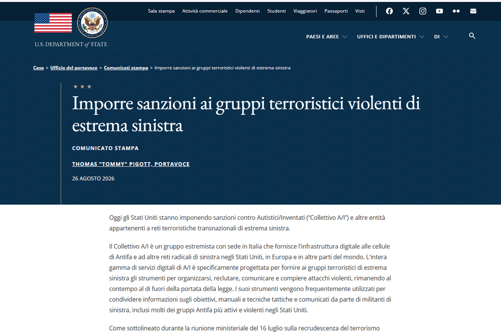 USA sanzionano Autistici/Inventati: Washington colpisce l’infrastruttura digitale dell’estremismo di sinistra 3 image 694