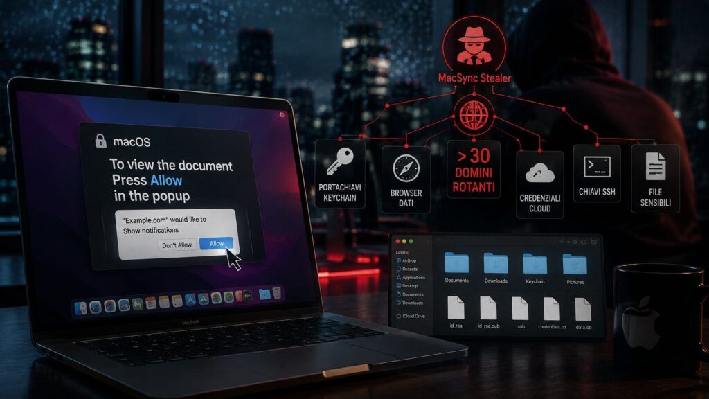MacSync Stealer ruota oltre 30 domini e ruba credenziali dai Mac 2 macsync stealer macos domini credenziali