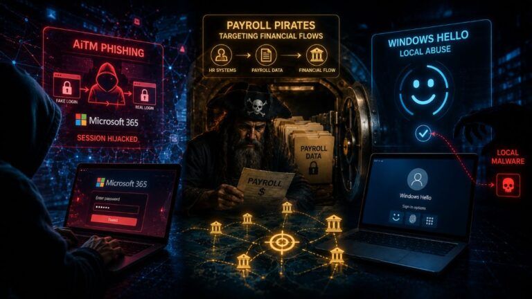 microsoft365 aitm payroll pirates windows hello entra