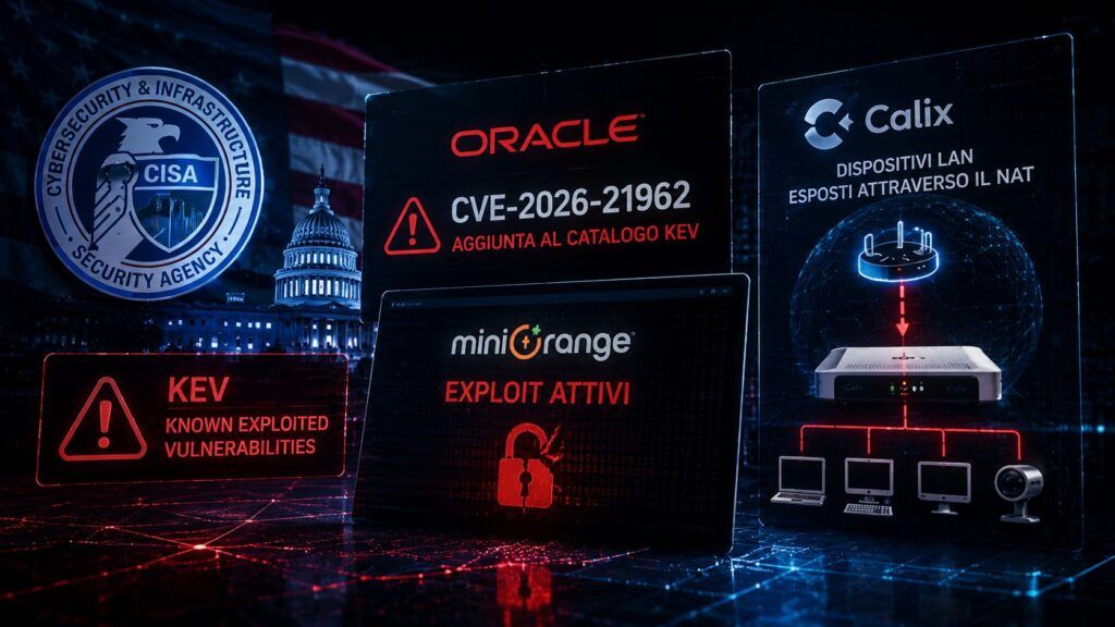 CISA segnala Oracle mentre miniOrange e Calix aprono nuove falle senza autenticazione 2 oracle miniorange calix auth bypass kev