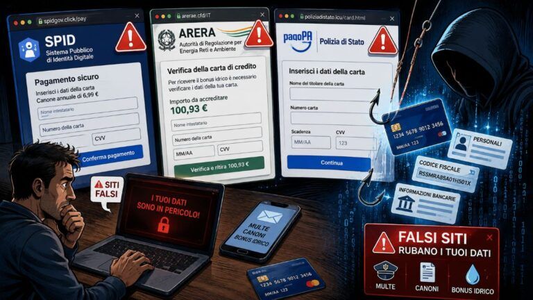 phishing spid pagopa arera polizia multe arera