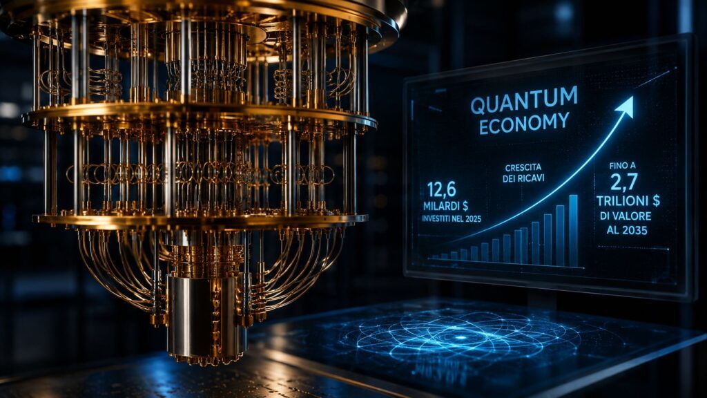 Quantum computing accelera: 12,6 miliardi investiti e fino a 2,7 trilioni di valore 2 quantum computing investimenti mercato 2035