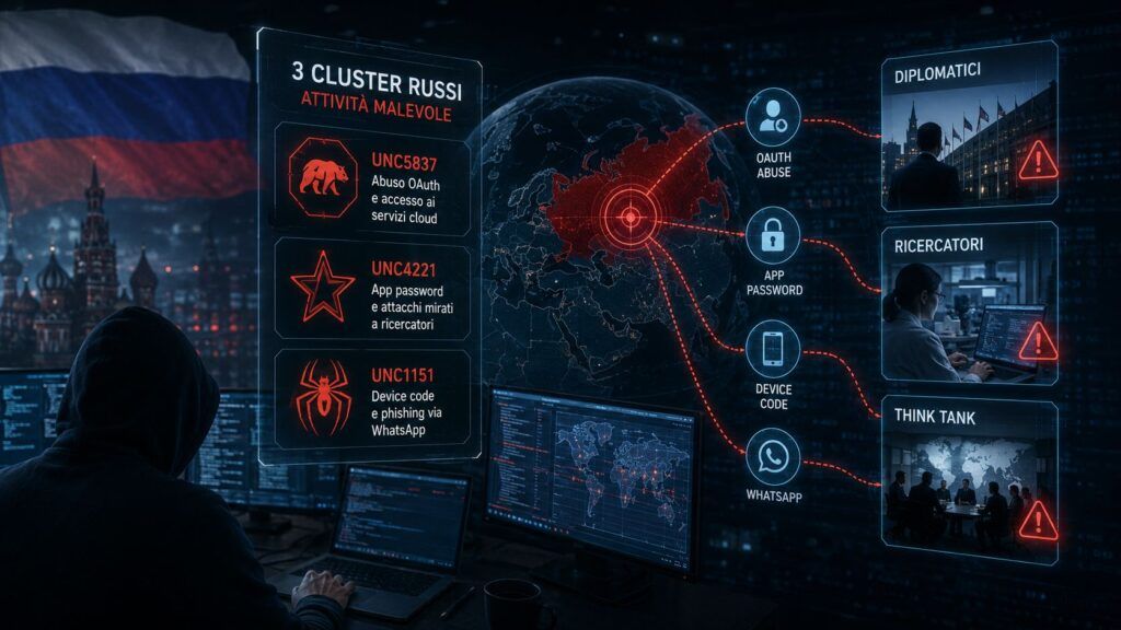 Tre cluster russi abusano OAuth, device code e WhatsApp contro diplomatici e ricercatori 2 russia oauth device code whatsapp phishing