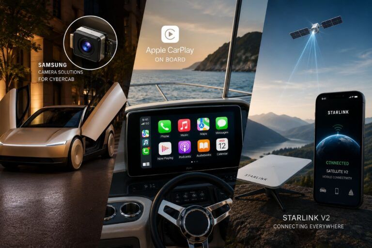 samsung cybercab carplay barche starlink mobile v2