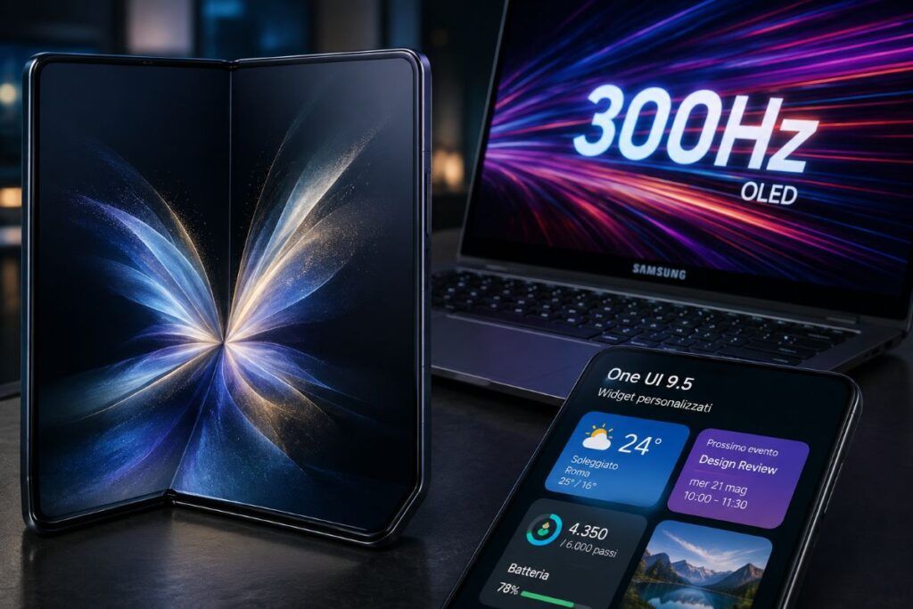 Samsung prepara Fold 9 senza piega, OLED 300Hz e widget personalizzati in One UI 9.5 2 samsung fold 9 oled 300hz one ui 9 5 widget