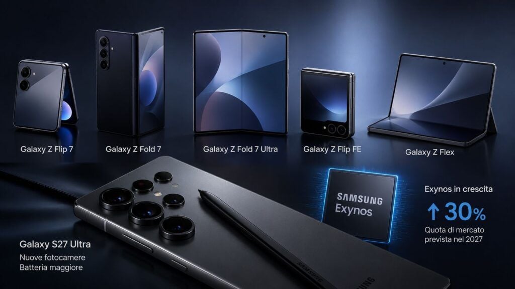 Samsung prepara cinque Galaxy Z mentre Exynos torna a crescere nel 2026 2 samsung galaxy z 2027 exynos s27 ultra one ui 9