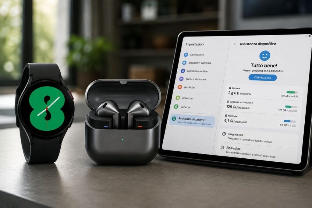 Galaxy Watch 4 e Buds 3 Pro si aggiornano mentre One UI 9 semplifica assistenza e riparazioni 2 samsung watch4 buds3 pro one ui 9 update copertina
