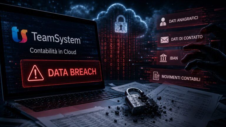 teamsystem data breach contabilita cloud iban