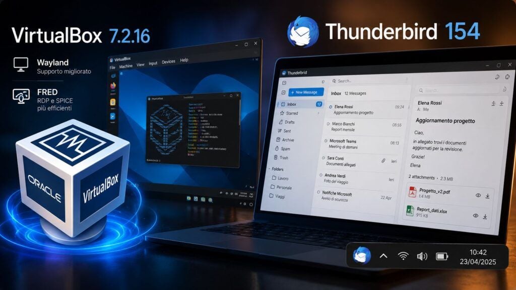 VirtualBox 7.2.16 migliora Wayland mentre Thunderbird 154 arriva nella tray 2 virtualbox 7 2 16 thunderbird 154