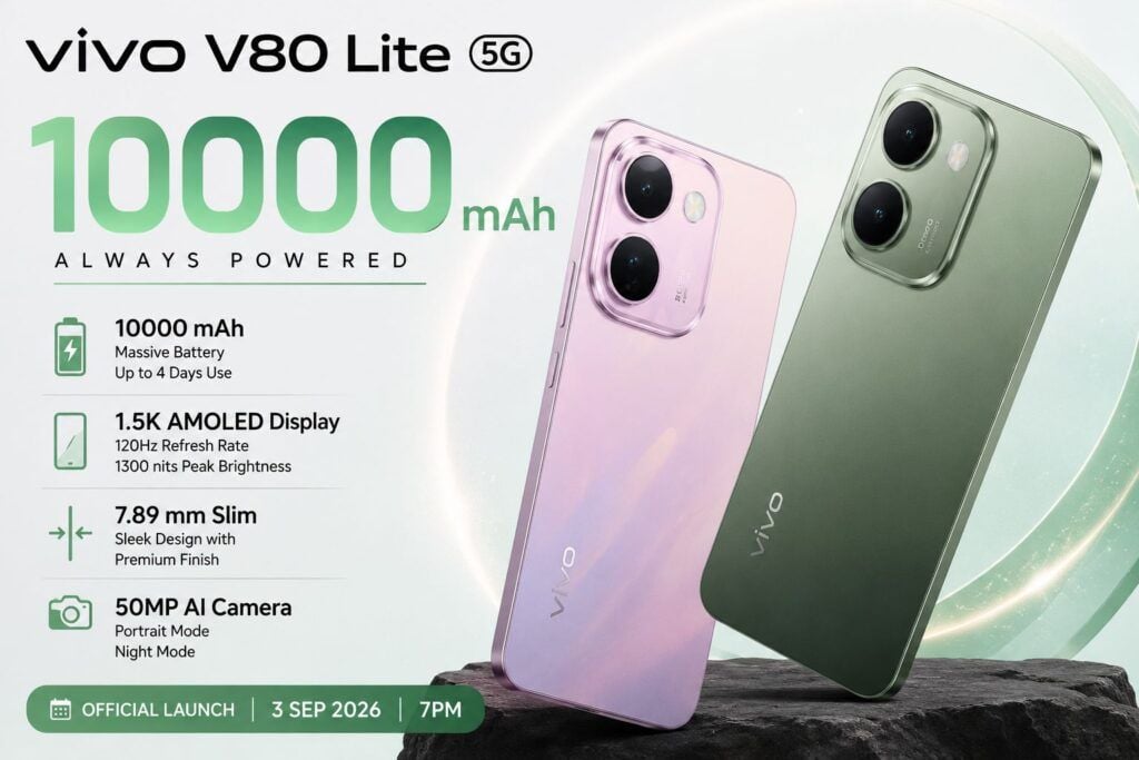 Vivo V80 Lite debutta il 3 settembre con batteria da 10.000 mAh 2 vivo v80 lite batteria 10000mah uscita