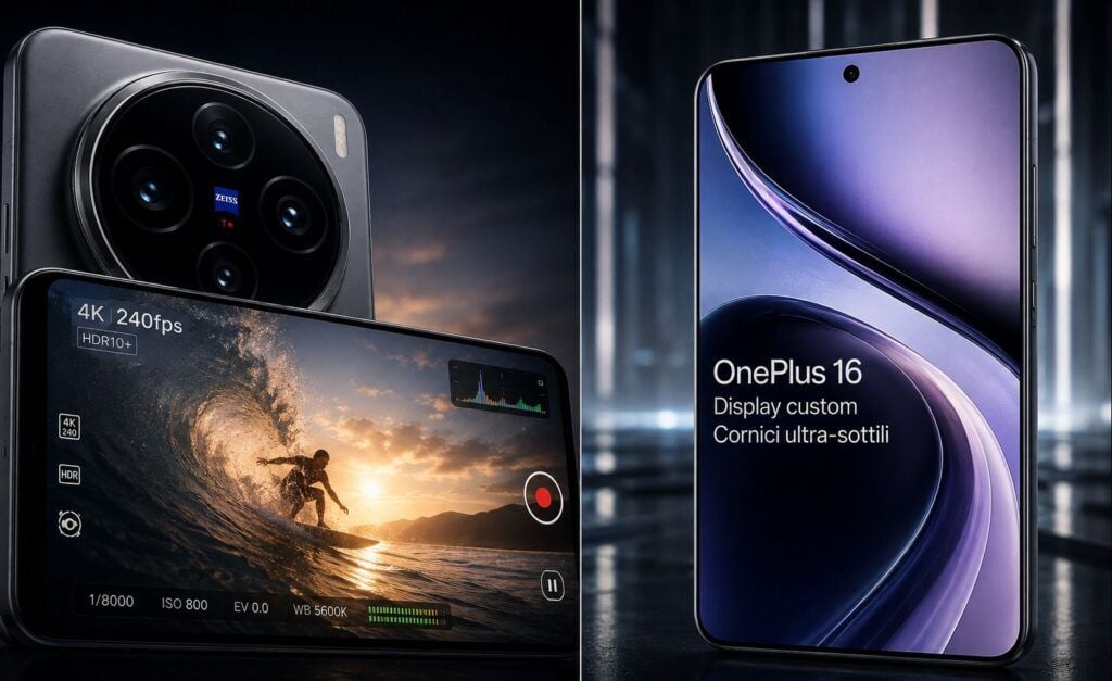 Vivo X500 Pro punta sul video 4K a 240 fps e OnePlus 16 assottiglia le cornici 2 vivo x500 pro oneplus 16 camera display
