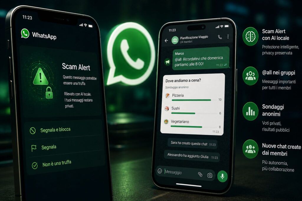 WhatsApp introduce Scam Alert e aggiorna gruppi con @all e sondaggi privati 2 whatsapp scam alert gruppi all sondaggi