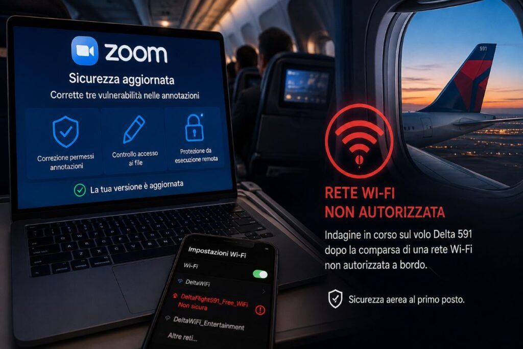 Zoom corregge tre falle RCE mentre un falso Wi-Fi appare su un volo Delta 2 zoom annotation rce delta wifi defcon