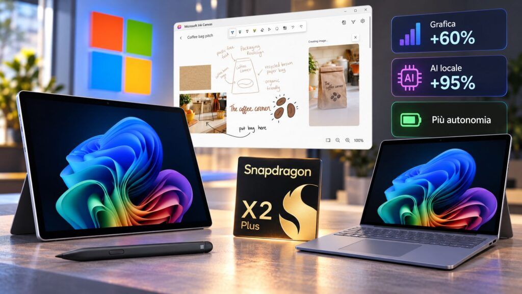 Surface Pro e Laptop passano a Snapdragon X2 Plus: Windows on Arm diventa normale 2 Surface Pro 12 e Surface Laptop 13