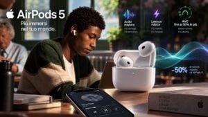 AirPods 5 ufficiali: ANC più efficace del 50% e audio a latenza ridotta 7 AirPods 5 ufficiali: ANC più efficace del 50% e audio a latenza ridotta