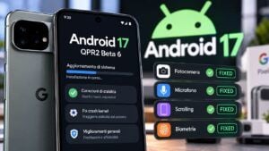 Android 17 QPR2 Beta 6 corregge crash Pixel tra fotocamera, microfono e kernel