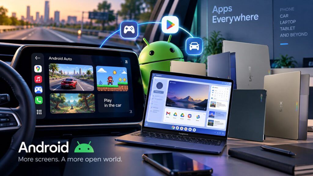 Android esce dallo smartphone: giochi in auto e app adattive sui Googlebook 2 android giochi auto googlebook app adattive
