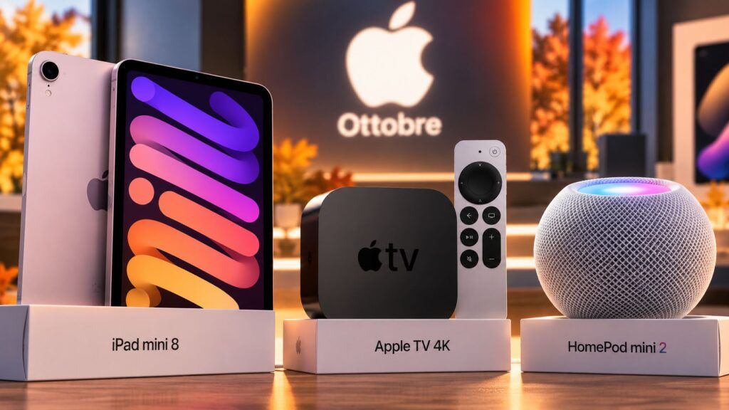Apple prepara ottobre: iPad mini 8, Apple TV 4K e HomePod mini 2 2 apple ottobre ipad mini 8 apple tv homepod mini 2