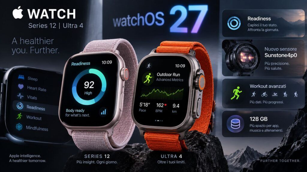 Apple Watch Series 12 e Ultra 4: Readiness, nuovo sensore e 128 GB nel codice 2 apple watch series 12 ultra 4 readiness sensore 128gb