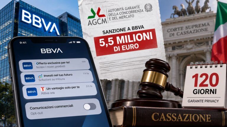 bbva multa garante privacy cassazione 120 giorni