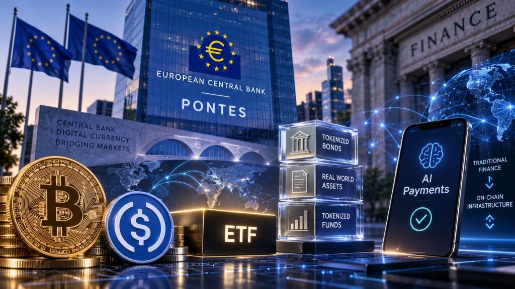 BCE porta l’euro on-chain: Bitcoin, USDC e titoli tokenizzati accelerano 2 bce pontes bitcoin usdc titoli tokenizzati finanza crypto