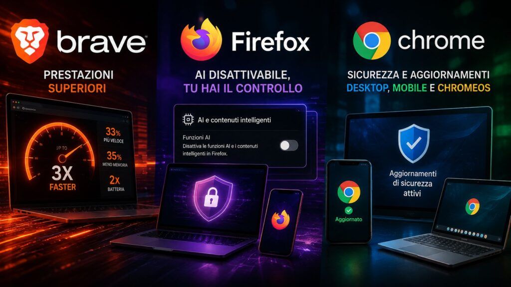 Brave sfida Chrome e Firefox: velocità, controllo sull’AI e browser in evoluzione 2 brave chrome firefox browser ai prestazioni
