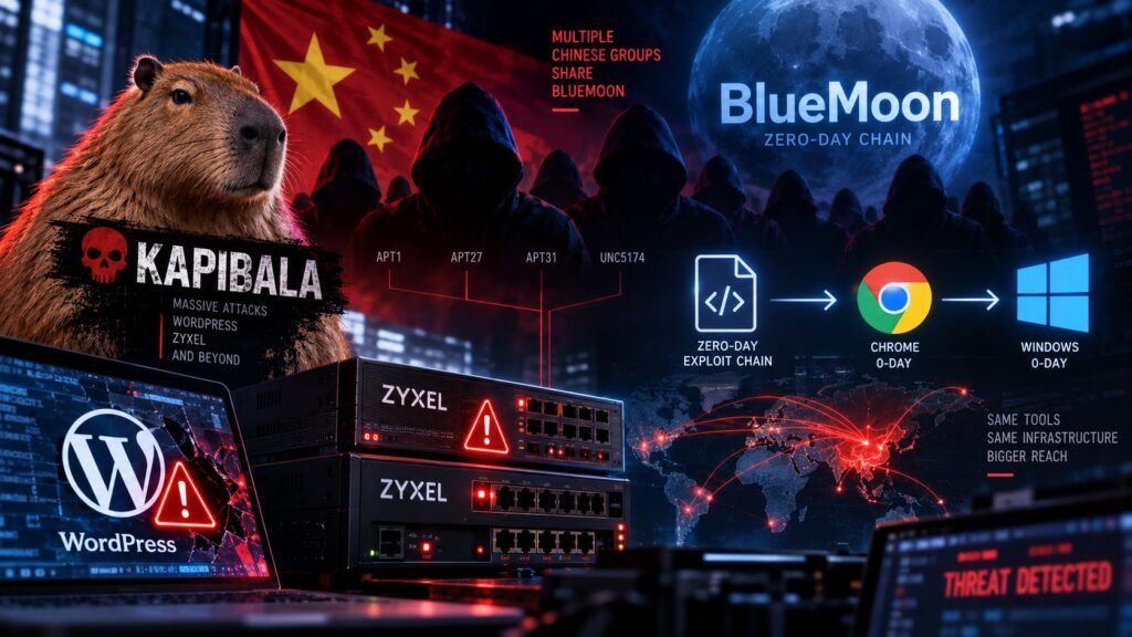 cina spionaggio wordpress zyxel bluemoon chrome windows zero day