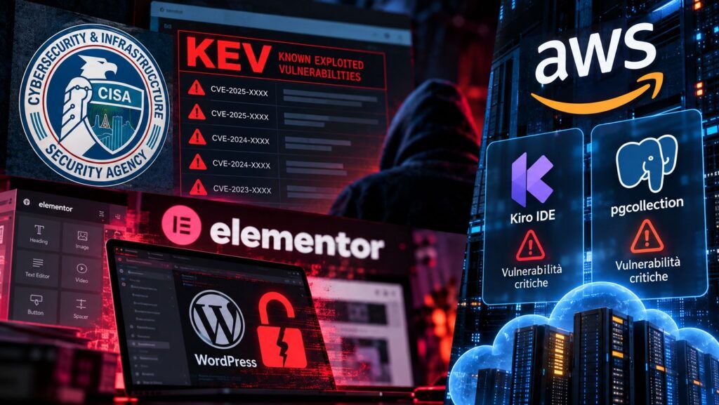 CISA allarga il KEV, Elementor crea admin e AWS corregge Kiro e pgcollection 2 cisa kev elementor kiro pgcollection vulnerabilita