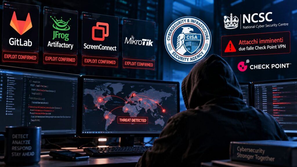 CISA mette GitLab e altri cinque exploit nel KEV, Check Point teme attacchi imminenti 2 cisa kev gitlab check point vpn artifactory screenconnect routeros
