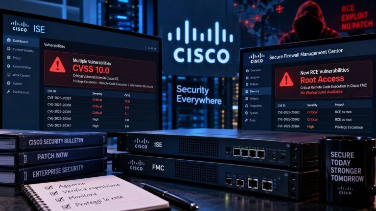 cisco ise fmc vulnerabilita settembre 2026 rce root