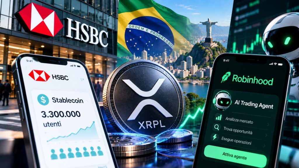 Crypto diventa infrastruttura: HSBC, Ripple e Robinhood cambiano scala 2 crypto hsbc redcoin ripple robinhood