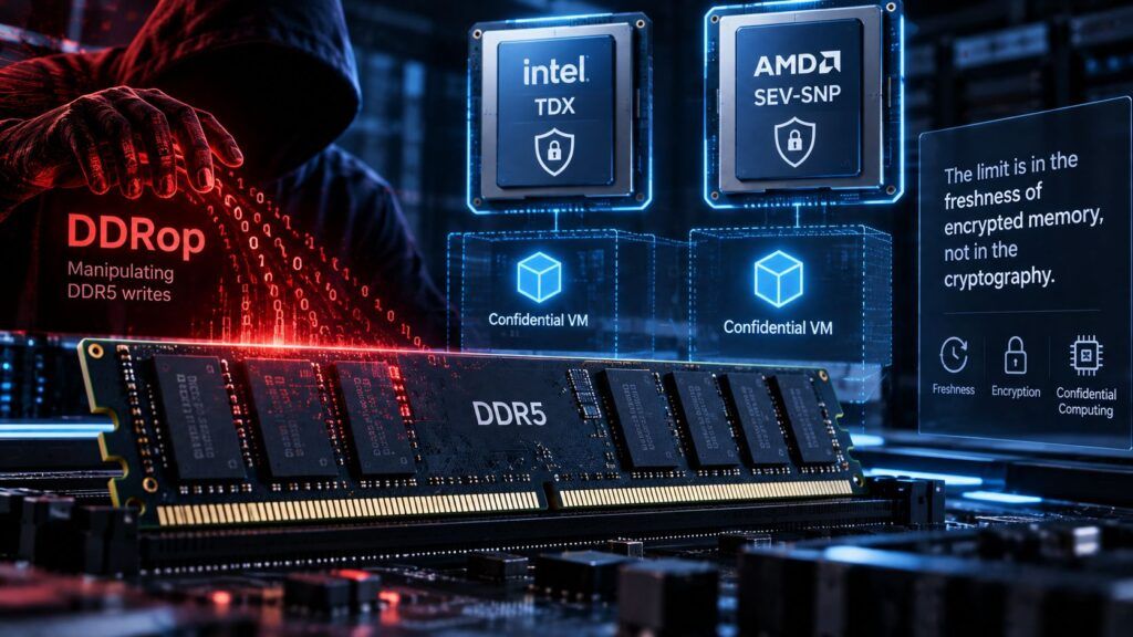 DDRop rompe Intel TDX e AMD SEV-SNP: la memoria cifrata non sa se i dati sono vecchi 2 ddrop intel tdx amd sev snp ddr5 memory freshness